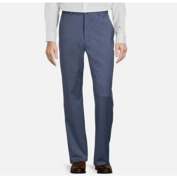 NEW $260 Armani Exchange Men's Steele Blue Modern Fit Flat Front Solid Dress 30L - Picture 1 of 11